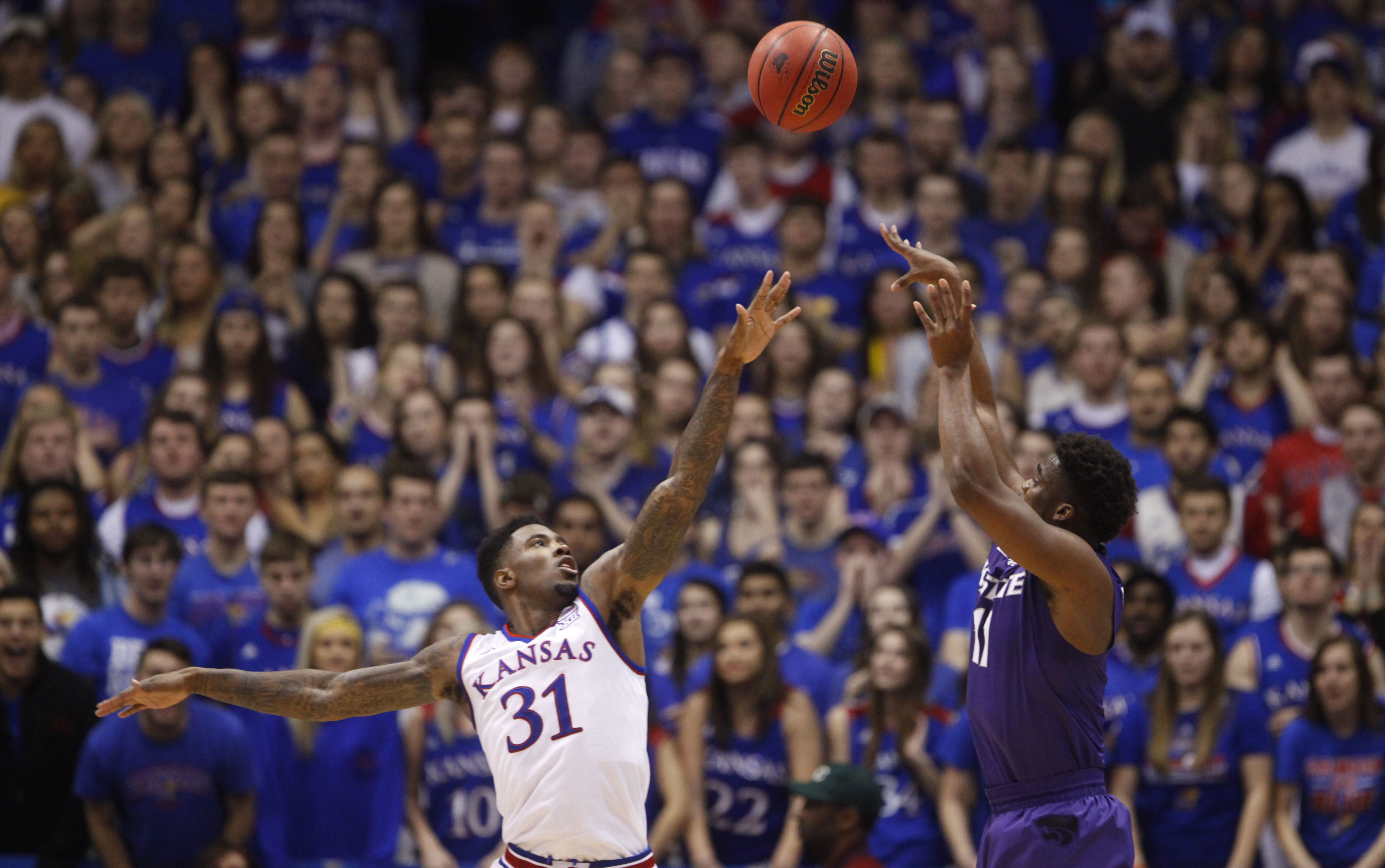 Kansas Dunks Photo gallery: Kansas basketball v. Kansas State | News, Sports, Jobs ...